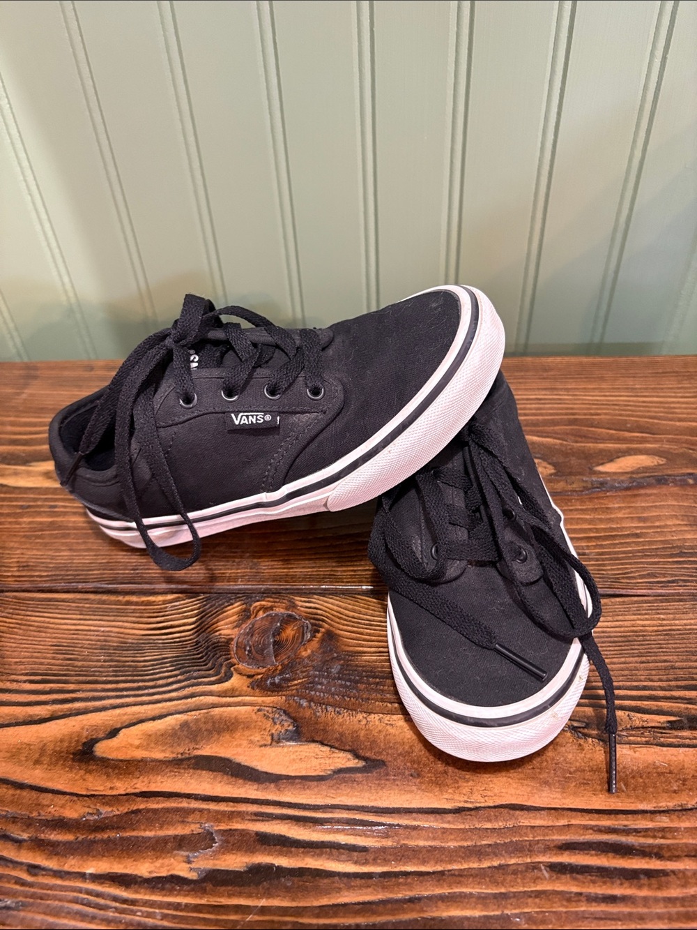 Vans Kids Black Low-Top Canvas Sneakers with White Trim